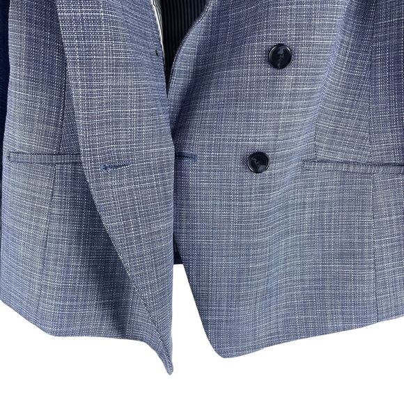 Talbots Blended Tweed Double Breated Blazer Jacket Blue Size 16 - Picture 5 of 9